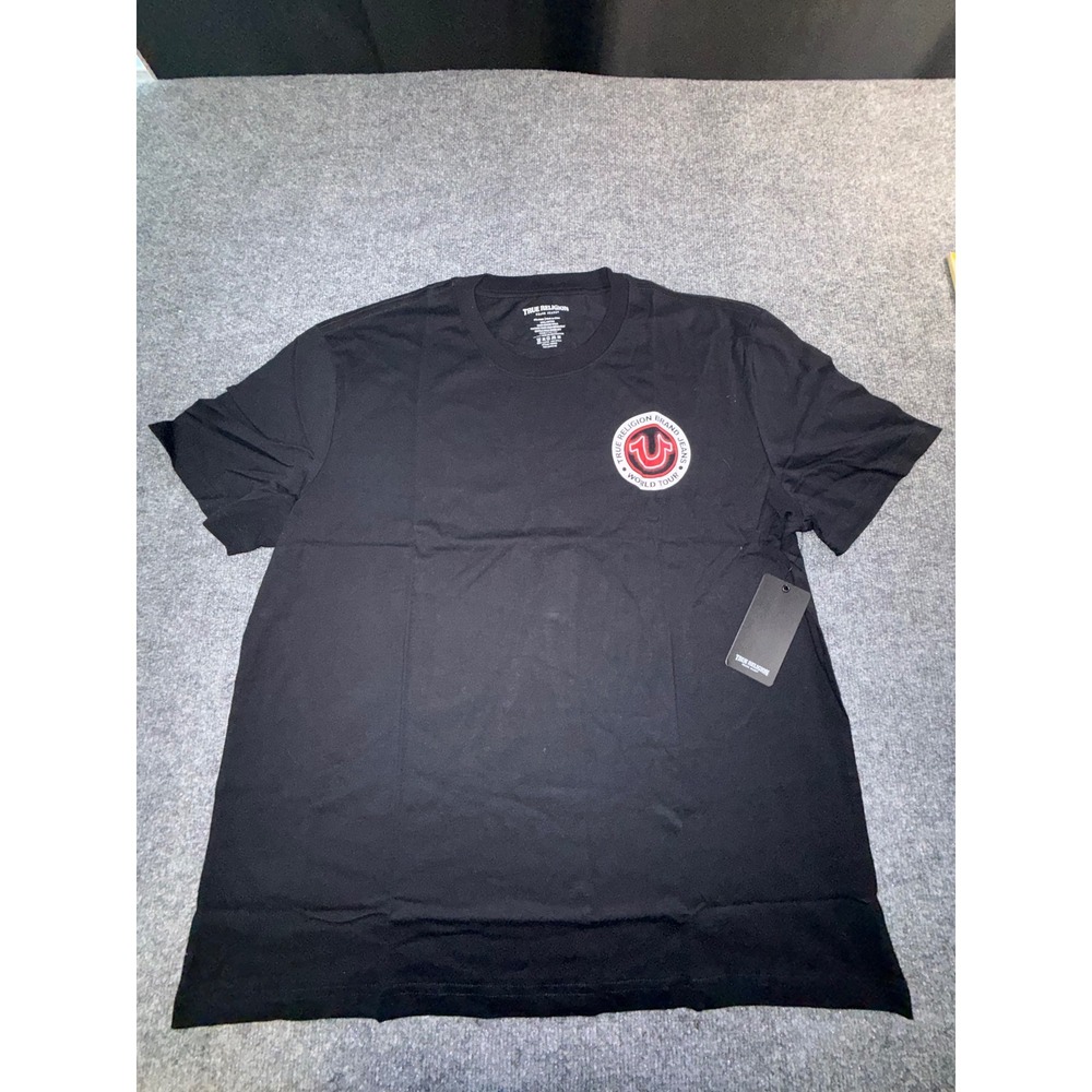 True Religion Mens Black World Tour Buddha Graphic T-Shirt 3XL NWT 700955